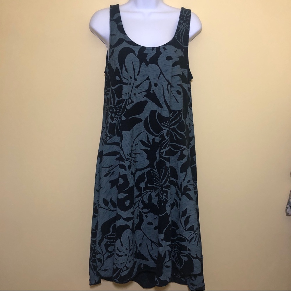 Sun Moda Sundress SMALL 100% Cotton USA Tank High Low Hem Floral Aloha Beach